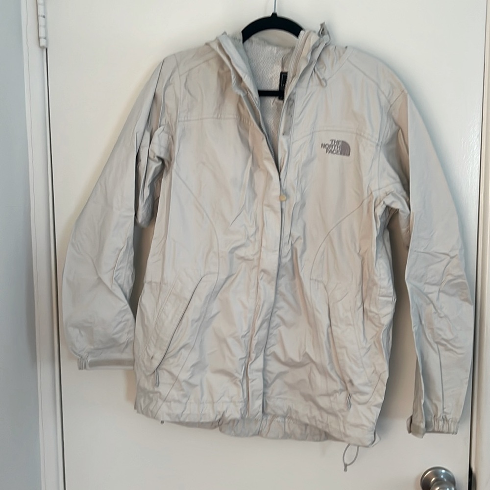 North Face White Rain Coat Shell